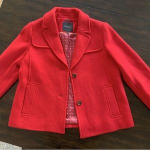 Talbots Red Wool Single Breasted Wool Short Coat -Women’s Size 12